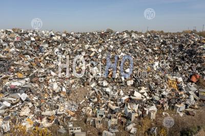 Metal Recycling Scrap Yard - Aerial Photography
