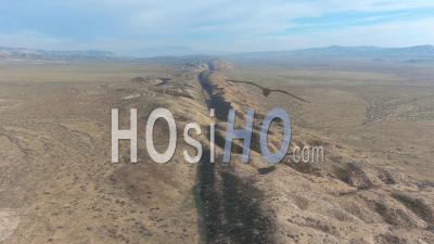 Aerial Over The San Andreas Earthquake Fault On The Carrizo Plain In Central California - Video Drone Footage