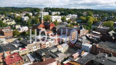 2022 - Good Aerial Shot Of Staunton, Virginia A Quaint Appalachian Town Suggests Small Town Usa - Video Drone Footage