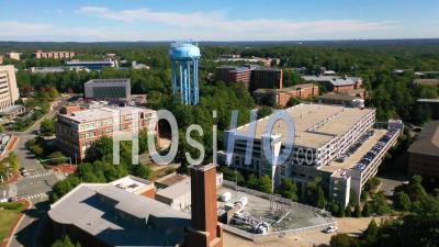 2022 - Aerial Over The University Of North Carolina Campus At Chapel Hill - Video Drone Footage