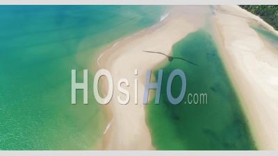 An Aerial View Shows The Beaches Of Double Island Point In Queensland, Australia - Video Drone Footage