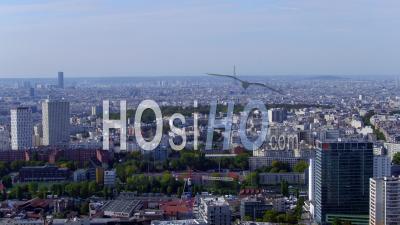 Paris And The Eiffel Tower - Video Drone Footage Of The City Of Bagnolet.