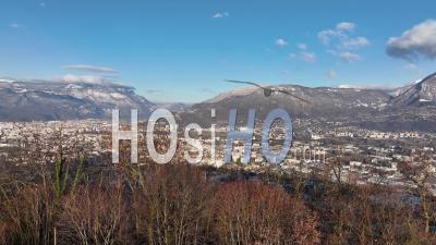 Aerial View Of The Beautiful City Of Grenoble - Video Drone Footage