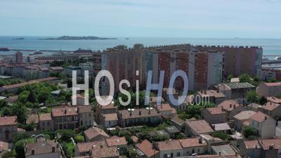 City Of Marseille, The Northern Quarters Seen From René Mariani Street, Bouche-Du-Rhone, France - Video Drone Footage