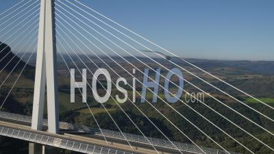Millau, The Millau Viaduct By Architects Michel Virlogeux And Norman Foster, Between The Causse Du Larzac And The Causse De Sauveterre Above The Tarn, Aveyron, France - Video Drone Footage