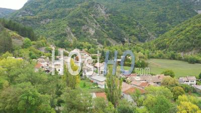 Le Saix Village, Hautes-Alpes, France - Video Drone Footage