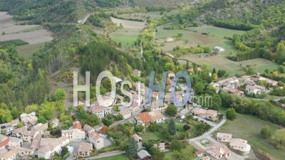 Le Saix Village, Hautes-Alpes, France - Video Drone Footage