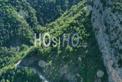 Esteron Valley, Cloche D'aiglun Canyon, Alpes-Maritimes, France - Aerial Photography
