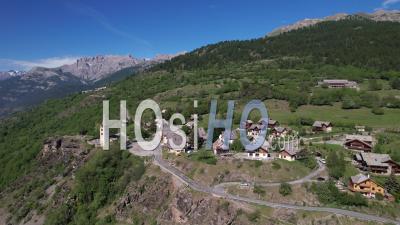 Puy-Saint-Pierre, Mountain Village Near Briançon, Hautes-Alpes, France, Viewed From Drone