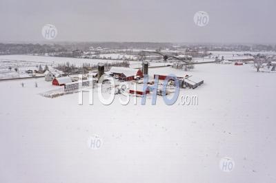 Winter On Michigan Farm - Aerial Photography