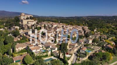 Ansouis, Labelled The Most Beautiful Villages Of France, Village In Luberon Natural Regional Park, Vaucluse, France - Drone Point Of View