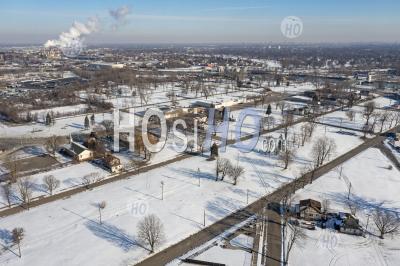 Vacant Land In Detroit Neighborhoods - Aerial Photography