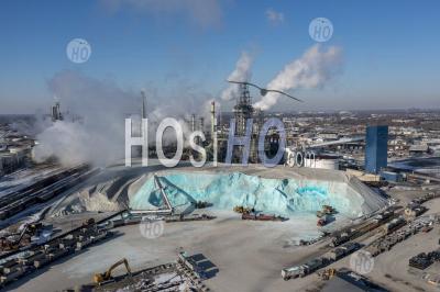 Mine De Sel De Detroit Et Raffinerie De Marathon - Photographie Aérienne