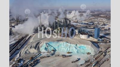 Detroit Salt Mine And Marathon Refinery - Aerial Photography