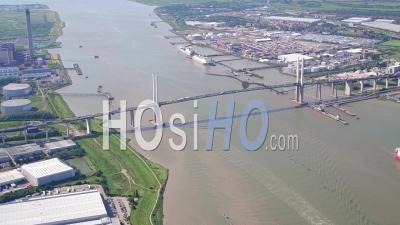Qe2 Bridge, Dartford, Seen From A Helicopter