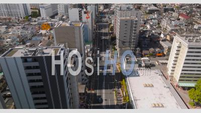 Residential Ariel Over A Street In Tokyo - Video Drone Footage