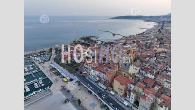 Menton, The Old Town Dominated By The Basilica Of Saint Michel, Alpes-Maritimes, France - Aerial Photography
