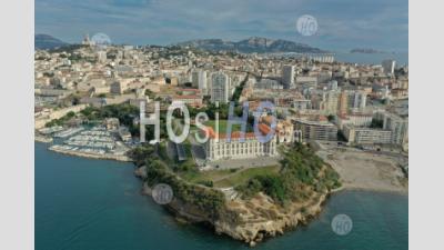 Marseille, Euromediterranean Area, Grand Port Maritime, Fort Saint Jean Classified As A Historical Monument, The Old Port, Palais Du Pharo And Anse Du Pharo, Bouches-Du-Rhone, France - Aerial Photography