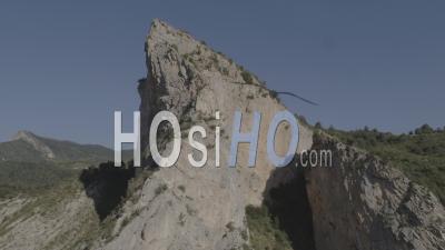 Via Ferrata La Grande Fistoire, Monkey Bridge, Le Caire, Alpes-De-Haute-Provence, France - Video Drone Footage