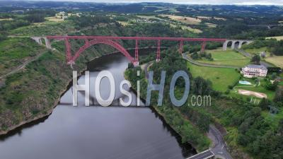 The Garabit Viaduct Built By Gustave Eiffel Over The Truyère River Gorges, Viewed From Drone