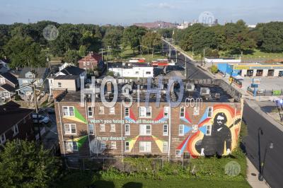 Mural Honors Singer Sixto Rodriguez - Aerial Photography
