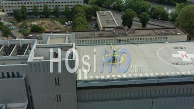 Grenoble Hospital Rooftop Helipad, France, Drone Point Of View