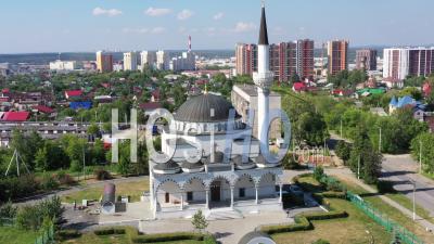 Aerial View Of Mosque In The City Of Verkhnyaya Pyshma. Russia - Video Drone Footage