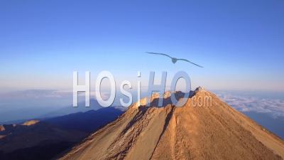Sunrise On Teide Volcano In The Canary Islands, Filmed By Drone 01