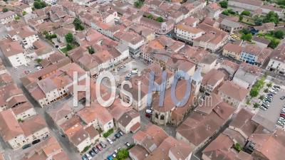 Roofs Of A French Town In Vertical Aerial View - Video Drone Footage