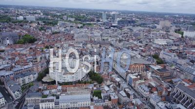360 Panorama Of Lille From City Center - Video Drone Footage