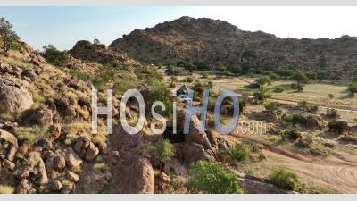 Namibgrens Campsite, Camping Between Large Granite Boulders, Namibia - Video Drone Footage