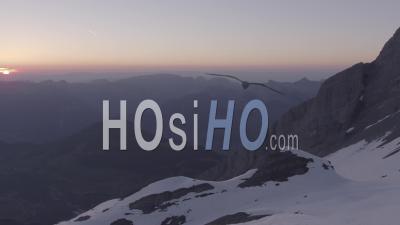 La Clusaz Ski Station By Sunset - Video Drone Footage