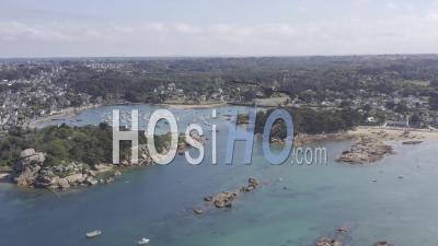 Drone View Of Tregastel, Entrance To The Port Of Ploumanac'h