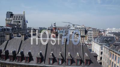 Fly Over Bourse De Lille To Reveal Lille Grand Place, Video Drone Footage