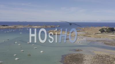 Drone View Of Pellinec Cove, Roc'h Louet