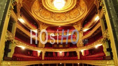 Indoor Flight Inside Of Opera De Lille Main Theater, Video Drone Footage
