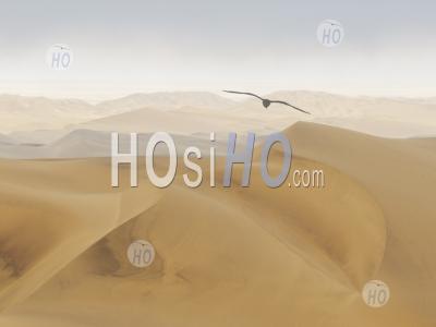Sand Dunes Along The B2 Road Nearby Swakopmund, Namibia - Aerial Photography