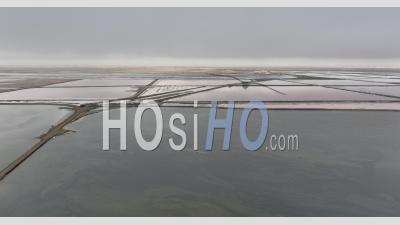 Salt Marshes By A Cloudy Day, Walvis Bay, Namibia - Video Drone Footage
