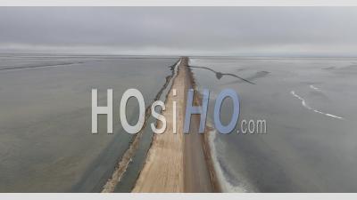 Salt Marshes By A Cloudy Day, Walvis Bay, Namibia - Video Drone Footage