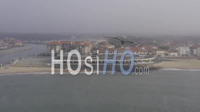 Drone View Of Capbreton In The Mist, The Casino