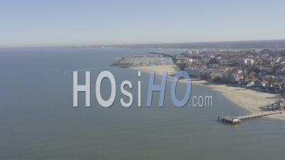 Drone View Of Arcachon, Eyrac Pier, Eyrac Beach, The Port