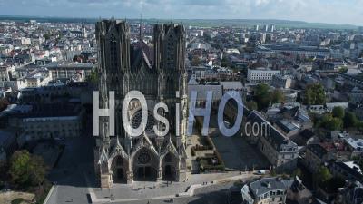 Cathedral Notre-Dame De Reims - Video Drone Footage