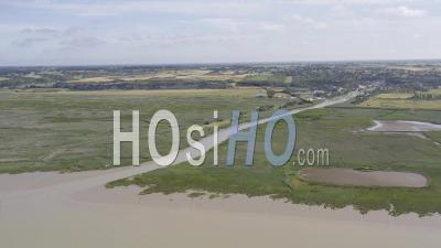 Drone View Of Mortagne Sur Gironde, The Chenal De Mortagne
