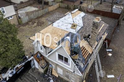 Nonprofit Renovates Vacant Detroit House - Aerial Photography