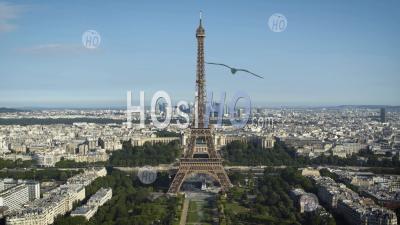 Aerial View Of The Eiffel Tower In Summer - Photo Drone 