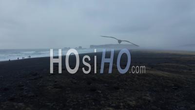 Reynisfjara Black Sand Beach En Hiver - Vidéo Drone