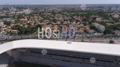 Montpellier, Yves Du Manoir Rugby Stadium By Architects Philippe Cervantes, Philippe Bonon, Gilles Gal, Obigatory Mention: Managed By Montpellier Agglomeration, Herault, France - Photo Drone 