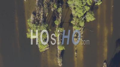 Drone View Of Hostens, The Lac Du Bousquet