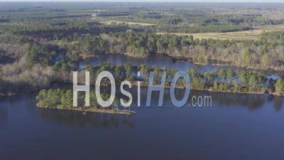 Drone View Of Hostens, The Lac De Lamothe