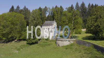 Drone View Of Chateau Rocher, The Chapel